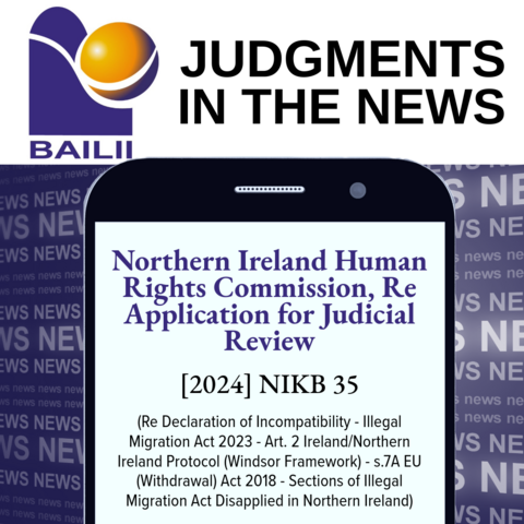 Cell phone screen with text about the judgment on it