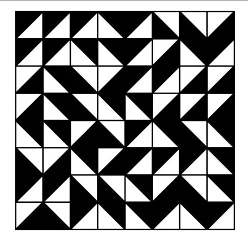 Zufälliges Muster aus Fliesen kontrastierenden Dreiecken. 